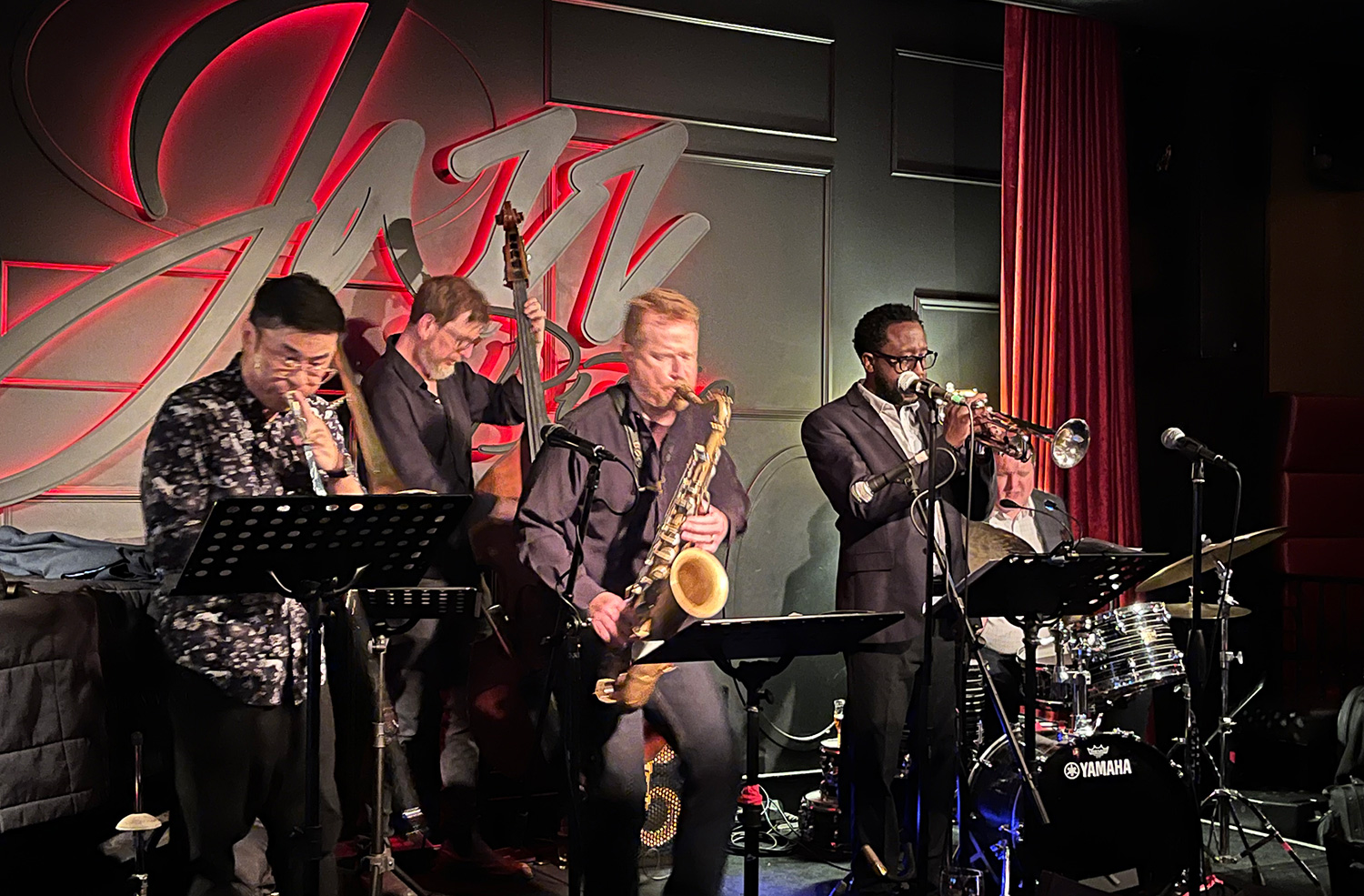 Jazz musicians performing live